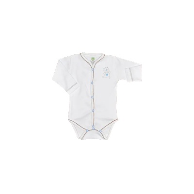 For Babies Боди с предно закопчаване и дълъг ръкав For Babies - Мече, 0-1 месеца (00941 i)