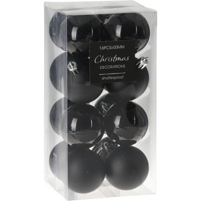 Home Styling Collection Sada vánočních ozdob 16 ks ? 5 cm barva černá