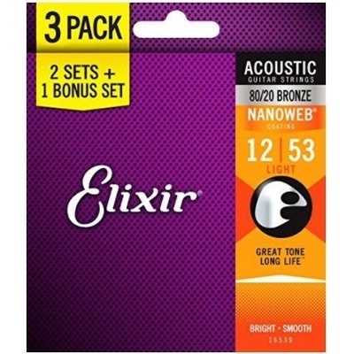 Elixir 80/20 Bronze 012 3 Pack