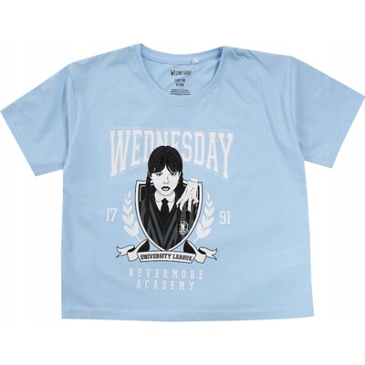 Dívčí tričko Wednesday crop top modré