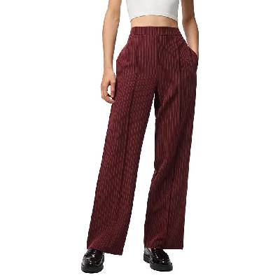 Панталони Pieces Bossy Wide Leg high waist pants - Red (Tawny Port)