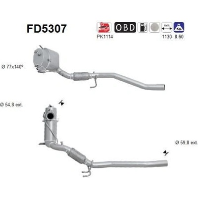 Filtr sazových částic, výfukový systém AS FD5307