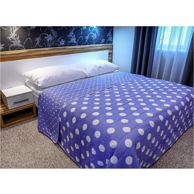 Mondo Italia Přehoz na postel 701P Pois modro-fialový Made in Italy Modrá 160x240 cm