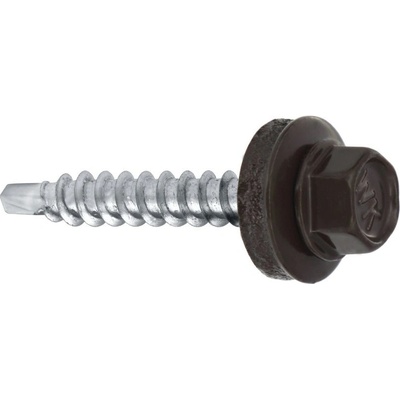 Samořezný střešní farmářský šroub KLIMAS 4,8 x 35 SW8 RAL 8019 Šedohnědý s podložkou EPDM (250 ks/bal) – Hledejceny.cz