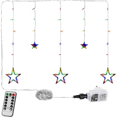 Voltronic Vianočný záves 5 hviezd 61 LED farebný ovládač
