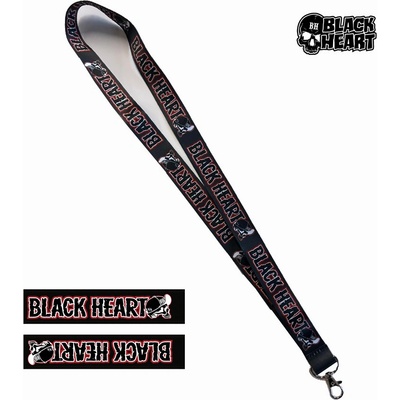 Šňůrka na krk BLACK HEART SKULL