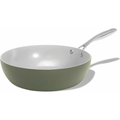 Elmich Nepriľnavá keramická Wok panvica Vital 30 cm - olivovo zelená