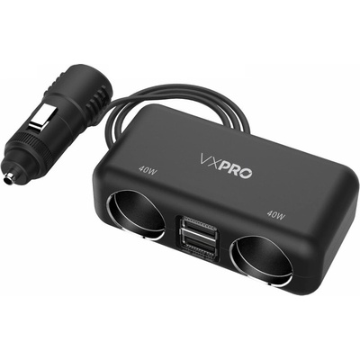 Rozdvojka zapaľovača pevná 12V + 2X USB ELTA