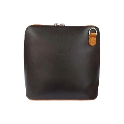 Vera Pelle kožená malá crossbody tmavě 8751 hnědo koňaková hnědá