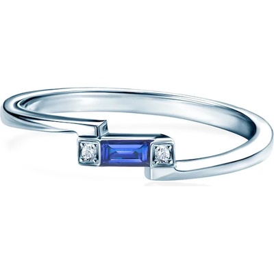 SAVICKI Годежен пръстен Savicki: бяло злато, син сапфир, диаманти