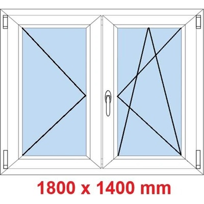 Soft Dvoukřídlé plastové okno 1800 x 1400 mm O+OS Bílá