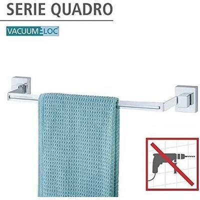 Nástěnný věšák na ručníky WENKO Vacuum-Loc, model Quadro, bez nutnosti vrtání, věšák na ručníky do