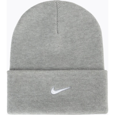 Nike Zimní čepice Peak Swoosh Beanie dark grey heather/white
