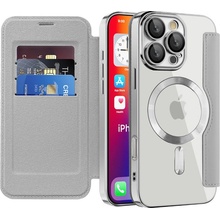 AppleMix pre Apple iPhone 16 Pro - ochrana objektívu - slot na kartu - MagSafe - strieborné