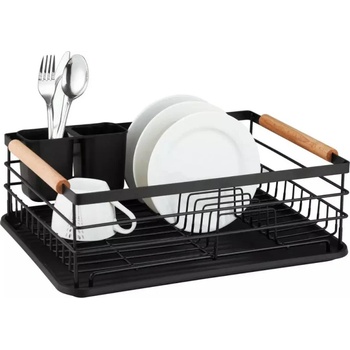 Image 1 of Kinghoff Сушилник за съдове Kinghoff KH 1728, Поставки за прибори, Дървени дръжки, Черен (9999KH1728)