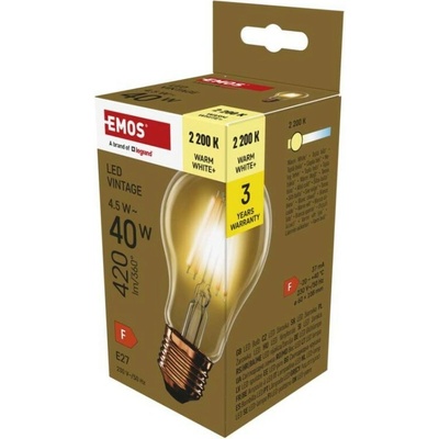 Emos LED žiarovka Vintage A60 E27 4,5 W 40 W 420 lm Teplá biela Z55032