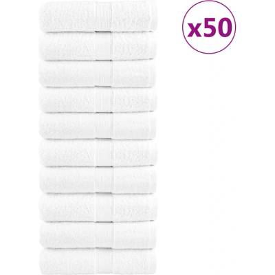 vidaXL Премиум кърпи за пране SOLUND 50 бр. бели 30x30 см 600 г/м2 (137119)