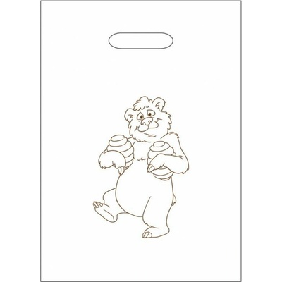 Igelitové tašky s medvědem 25×35 cm - 50 ks
