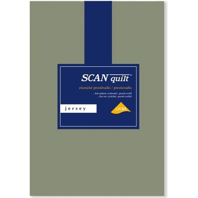 SCANquilt napínací prostěradlo jersey elastic lycra khaki 180x200x40