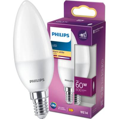 Philips LED žiarovka E14 7W/60W 806lm 2700K