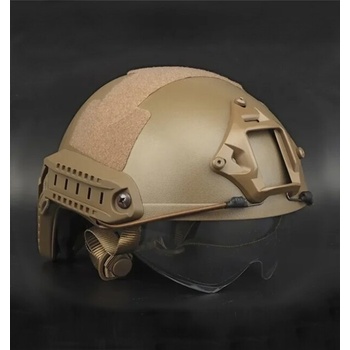 DRAGOWA Tactical Тактическа каска Fast MH с очила Charger, coyote (без сертификация) (DRG154.coyot)