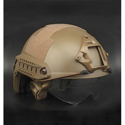 DRAGOWA Tactical Тактическа каска Fast MH с очила Charger, coyote (без сертификация) (DRG154.coyot)