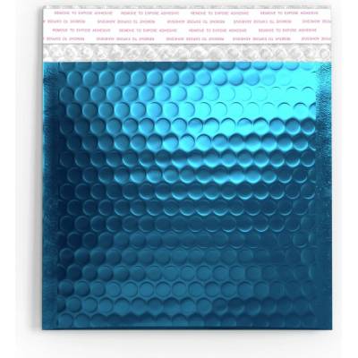 Lesklé metalické bublinkové obálky - 165 x 165 mm - Modrá