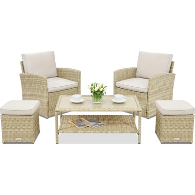 Garden Point Градински мебели Monaco Terrace + 2 пуфа Garden Point бежова (GAP248-TERPU)