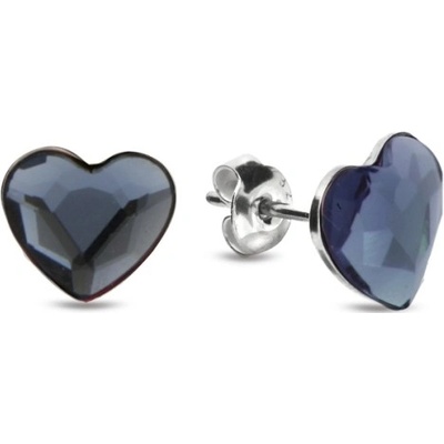 Spark modré se Swarovski Elements Heart K2808DB Denim Blue