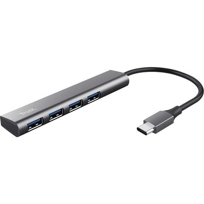 Trust USB-C хъб Trust Halyx 4 USB-A 5 Gbps порта, USB-C 3.2 gen1, алуминий (24948)