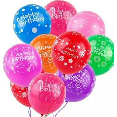 Балон с надпис happy birthday микс цветове
