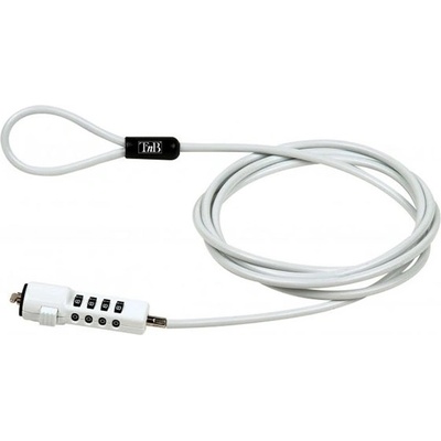 T'nB Заключващ кабел TnB - 2075100208, с 4-цифрен код, 1.8 m, бял (2075100208)