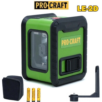 PRO-CRAFT Нивелир лазерен, линеен, PROCRAFT LE-2D, 3x1.5V, 10 м, зелен лъч, 2 линии (LE-2D)