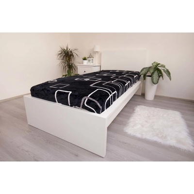 Jerry Fabrics Mikroplyš prostěradlo Čtverce černobílé 90x200