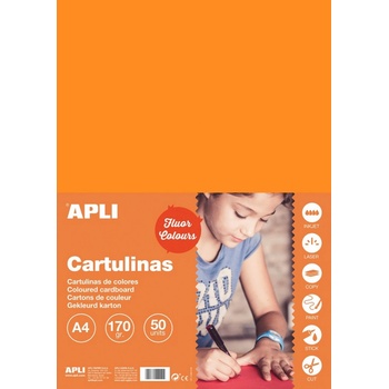 Farebný papier A4 170 g fluo oranžový 50 ks