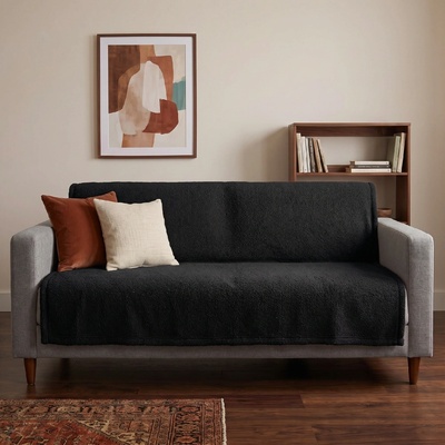 MyBestHome GOLD Přehoz na sedačku a pohovku KARIN černý 170x210 cm