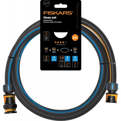 Fiskars Sada zavlažovací 13 mm 1/2" 1,8 m se spojkami 1057621