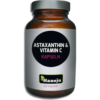 Hanoju Астаксантин 8 mg + Витамин C 500 mg - Клетъчна защита и антиоксидантна подкрепа, 60 капсули (788352 (221560) HANOJU)