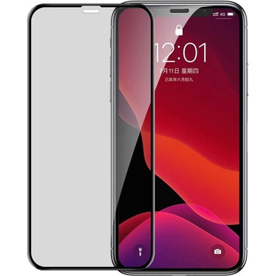 Baseus Privacy 3D Tempered Glass (0.23mm) - калено стъклено защитно покритие с извити ръбове и определен ъгъл на виждане за целия дисплея на iPhone 11, iPhone XR (черен-