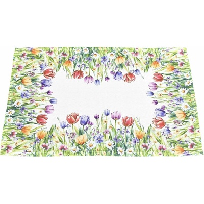 Forbyt ubrus prostírání CYHA7548 TISK tulipány zelená obdélník 30x45cm