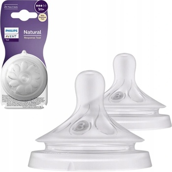 Philips Avent savička Natural Response 3 pomalý průtok 2 ks transparentní