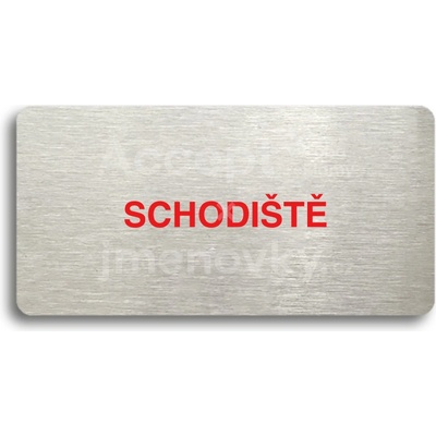 ACCEPT Piktogram SCHODIŠTĚ - stříbrná tabulka - barevný tisk bez rámečku