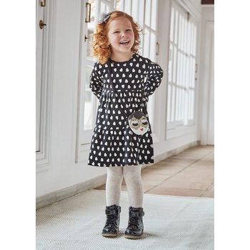 Image 1 of Mayoral Рокля в черно със сърца и малка чантичка Майорал