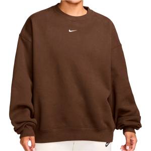 Nike Дамски пуловер Nike Women's Studio Fleece MW Oversize Crew Jumper - Cacao Wow / Sail (117-4038-0213)