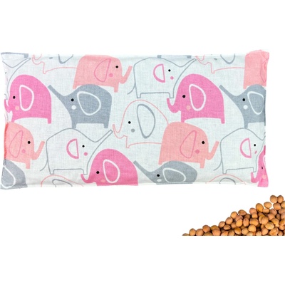 VFstyle nahrievací vankúšik s čerešňovými kôstkami 30x15 cm Elephants