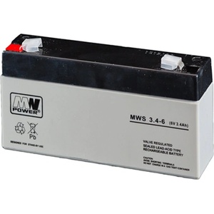 MW Power Акумулаторна батерия MW MWS 3.4-6, 6V, 3.4Ah, AGM, F1 конектори (MWS 3.4-6)