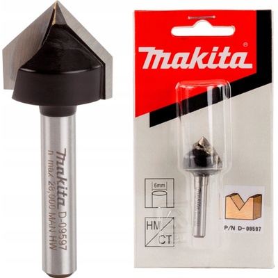 Makita Drážkovacia fréza V 19x47,6mm stopka 6mm uhol 90 stupňov