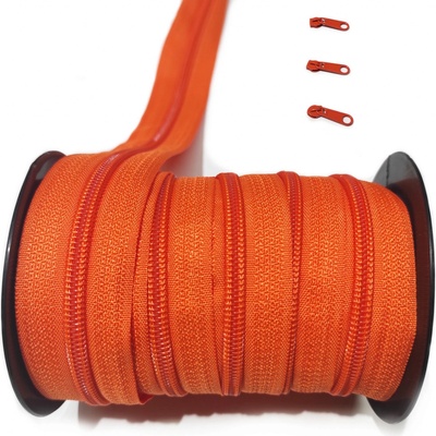 Zip spirálový pomerančový 5 mm metráž