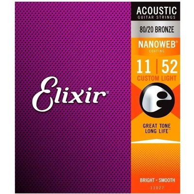 Elixir Acoustic 80/20 Bronze, Custom light .011 - .052