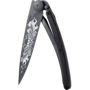 DEEJO 1gb109 tattoo black / Ултралеко джобно ножче с дръжка от абаносово дърво (1gb109)